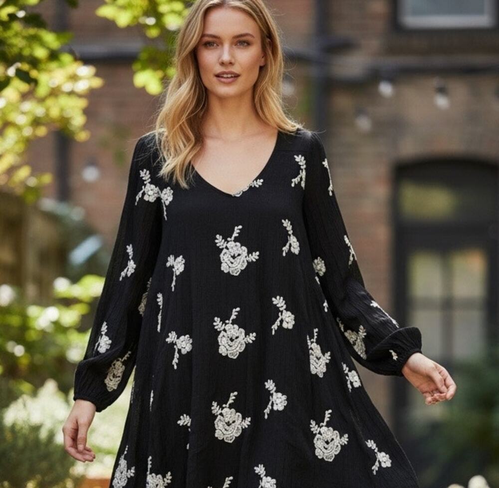 Free People embroidered blouse/mini dress